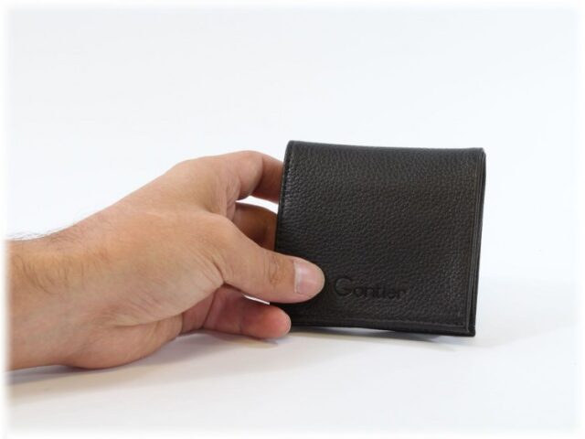 La Guêpe - Petite Maroquinerie - Porte-monnaie carré en cuir noir - 367