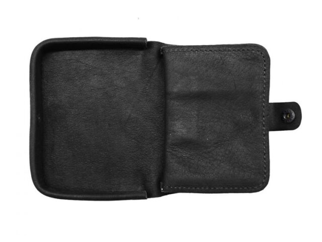 La Guêpe - Petite Maroquinerie - Porte-monnaie carré en cuir noir - 9247