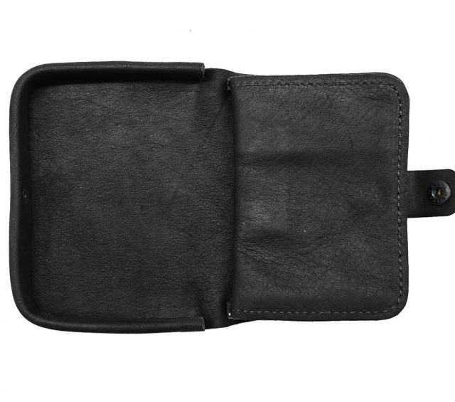 La Guêpe - Petite Maroquinerie - Porte-monnaie carré en cuir noir - 9247