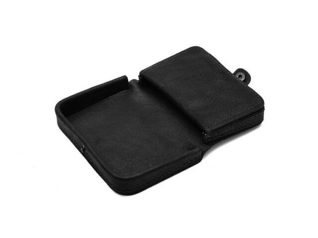 La Guêpe - Petite Maroquinerie - Porte-monnaie carré en cuir noir - 9247