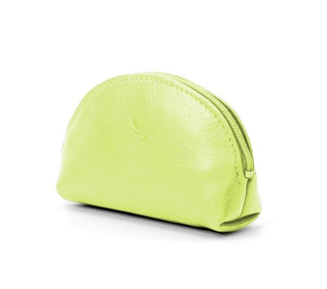 La Guêpe - Petite Maroquinerie - Porte-monnaie demi-lune en cuir anis - 897