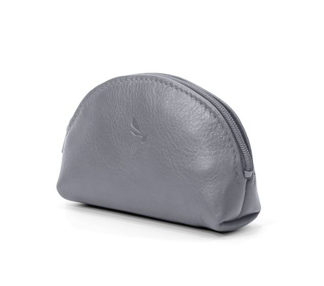La Guêpe - Petite Maroquinerie - Porte-monnaie demi-lune en cuir gris - 897
