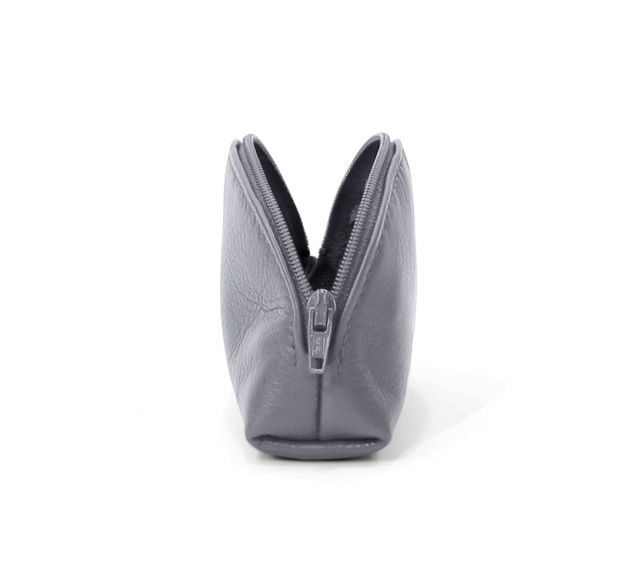 La Guêpe - Petite Maroquinerie - Porte-monnaie demi-lune en cuir gris - 897