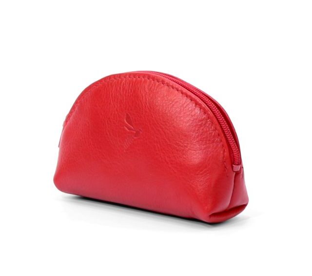 La Guêpe - Petite Maroquinerie - Porte-monnaie demi-lune en cuir rouge - 897
