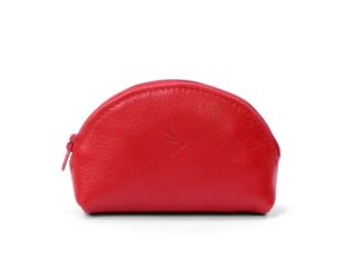 La Guêpe - Porte-monnaie demi-lune en cuir rouge  897