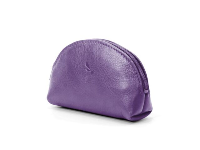 La Guêpe - Petite Maroquinerie - Porte-monnaie demi-lune en cuir violet - 897
