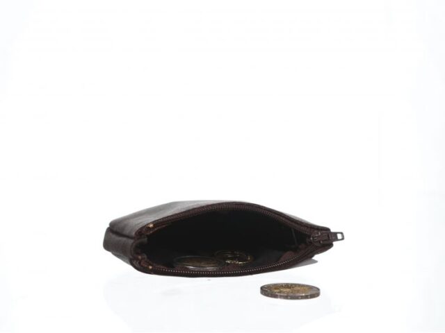 La Guêpe - Petite Maroquinerie - Porte-monnaie fermeture zippée cuir marron 203