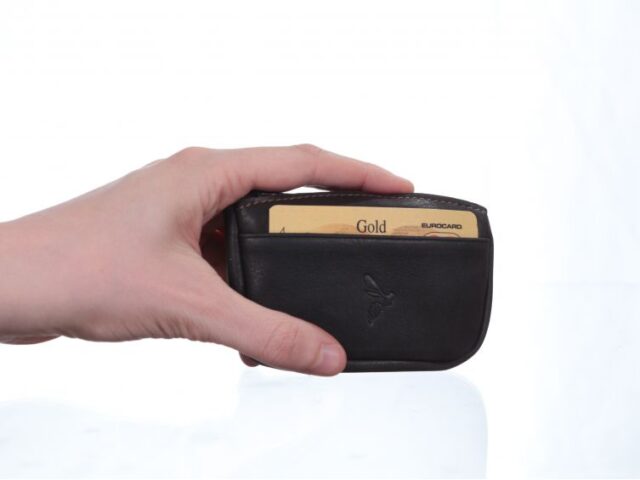 La Guêpe - Petite Maroquinerie - Porte-monnaie fermeture zippée cuir marron 203