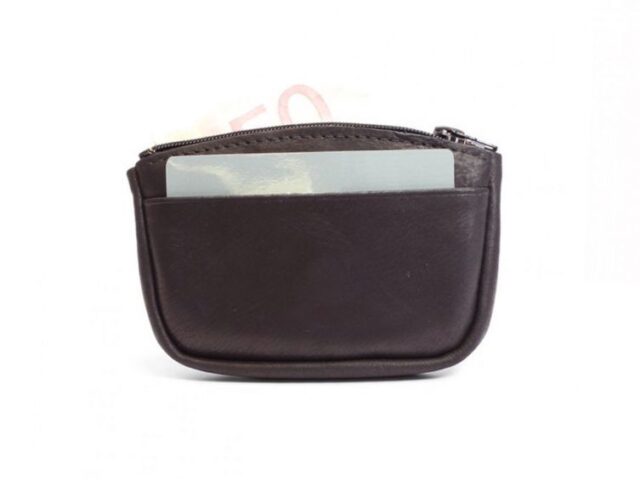 La Guêpe - Petite Maroquinerie - Porte-monnaie fermeture zippée cuir marron 203