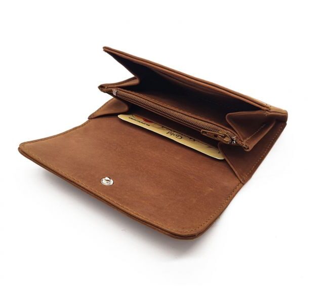 La Guêpe - Petite Maroquinerie - Porte monnaie en cuir fauve - B27