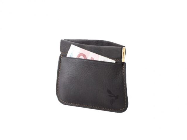 La Guêpe - Petite Maroquinerie - Porte-monnaie en cuir marron "Clap" - 431