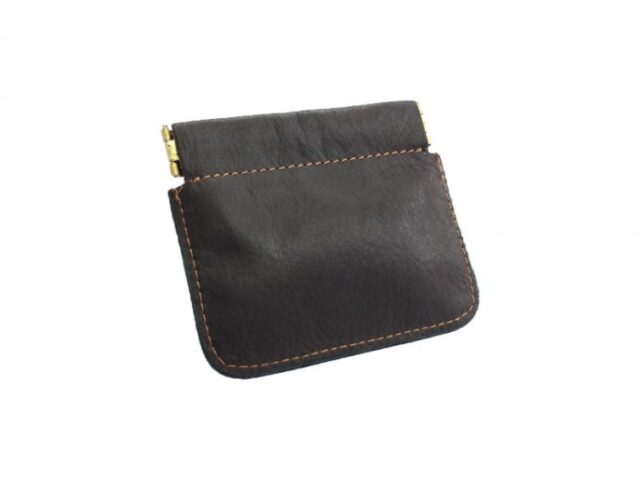 La Guêpe - Petite Maroquinerie - Porte-monnaie en cuir marron "Clap" - 431