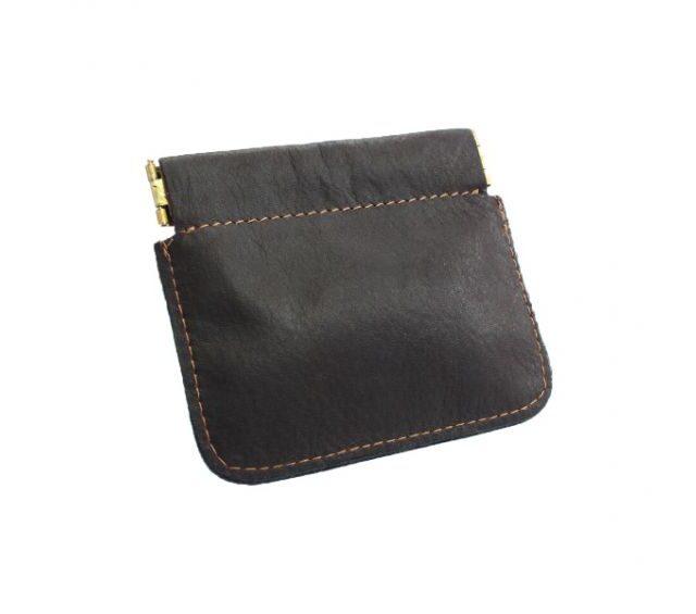 La Guêpe - Petite Maroquinerie - Porte-monnaie en cuir marron "Clap" - 431