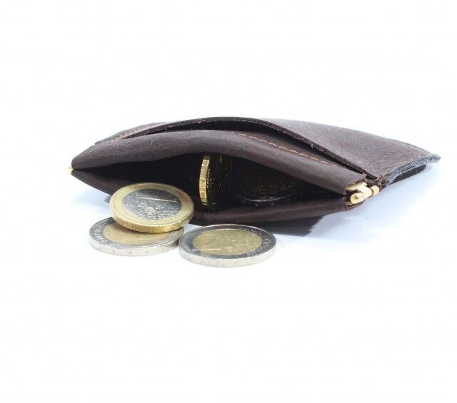 La Guêpe - Petite Maroquinerie - Porte-monnaie en cuir marron "Clap" - 431