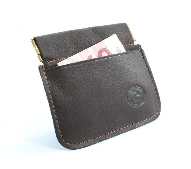 La Guêpe - Petite Maroquinerie - Porte-monnaie en cuir marron "Clap" - 431