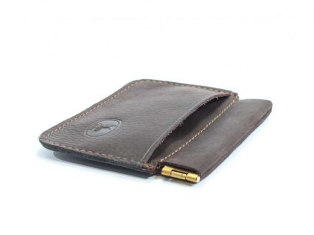 La Guêpe - Petite Maroquinerie - Porte-monnaie en cuir marron "Clap" - 431