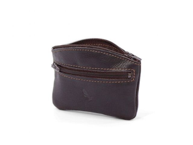 La Guêpe - Petite Maroquinerie - Porte-monnaie fermeture zippée cuir marron - 204