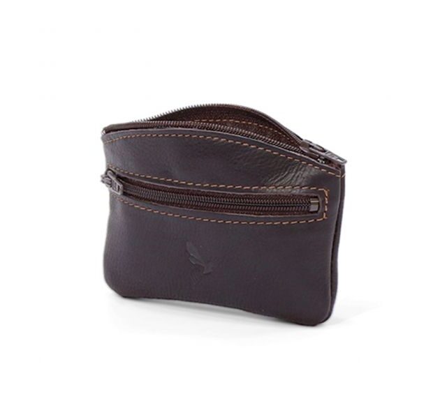 La Guêpe - Petite Maroquinerie - Porte-monnaie fermeture zippée cuir marron - 204