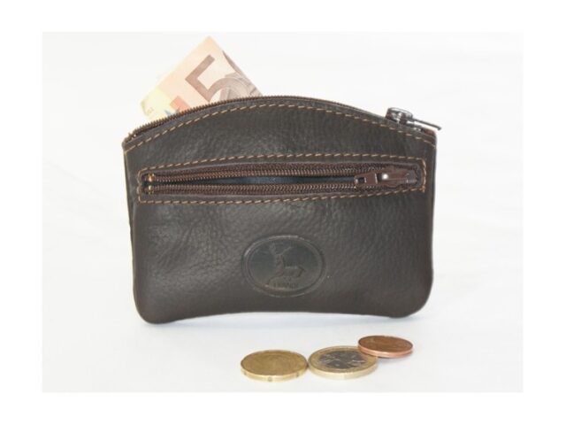 La Guêpe - Petite Maroquinerie - Porte-monnaie fermeture zippée cuir marron - 204