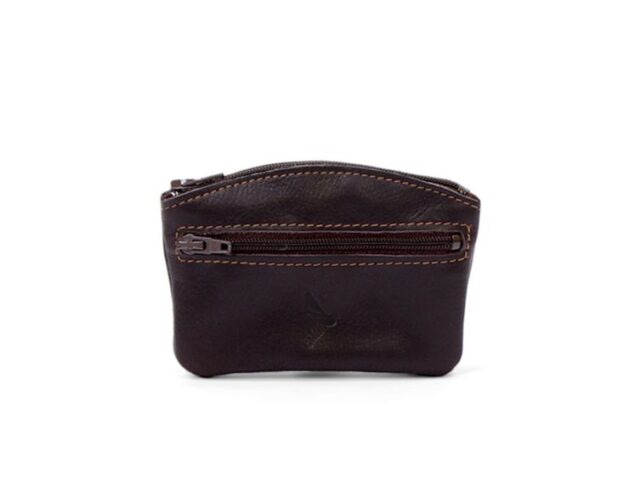 La Guêpe - Porte-monnaie fermeture zippée cuir marron – 204