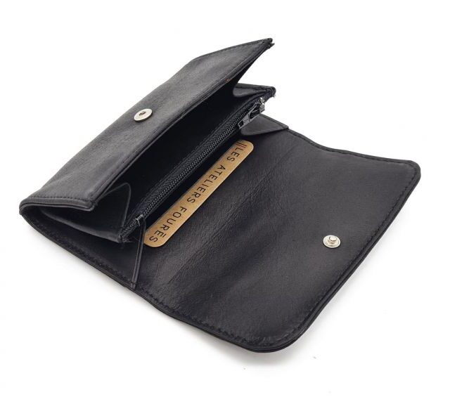 La Guêpe - Petite Maroquinerie - Porte monnaie en cuir noir - B27