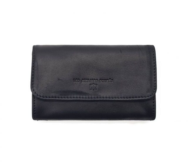 La Guêpe - Petite Maroquinerie - Porte monnaie en cuir noir - B27