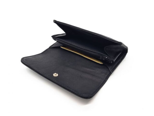 La Guêpe - Petite Maroquinerie - Porte monnaie en cuir noir - B27