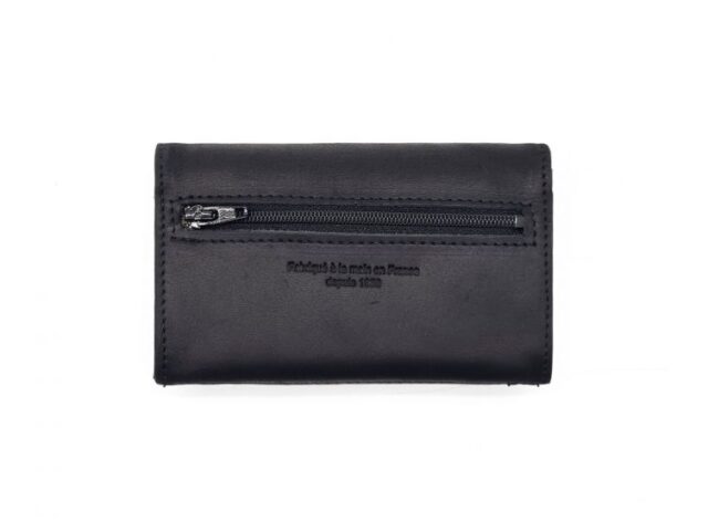 La Guêpe - Petite Maroquinerie - Porte monnaie en cuir noir - B27