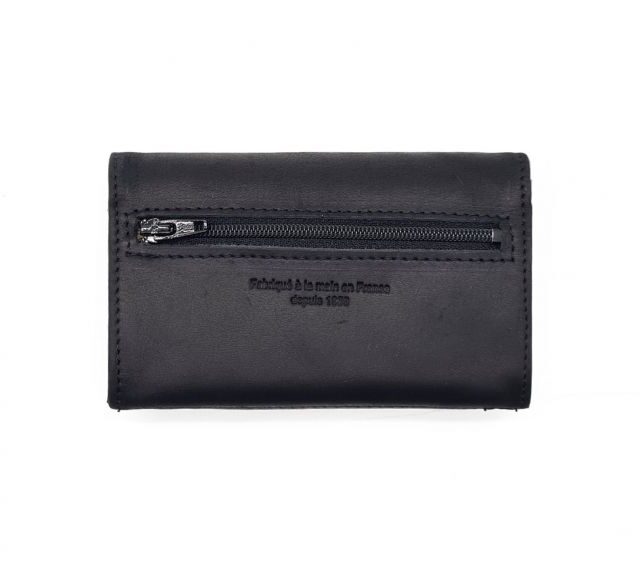 La Guêpe - Petite Maroquinerie - Porte monnaie en cuir noir - B27