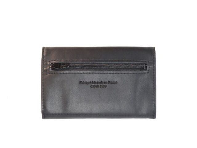 La Guêpe - Petite Maroquinerie - Porte monnaie en cuir noir - B27