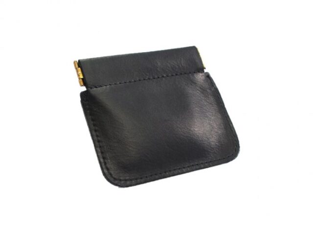 La Guêpe - Petite Maroquinerie - Porte-monnaie en cuir noir "Clap" - 431