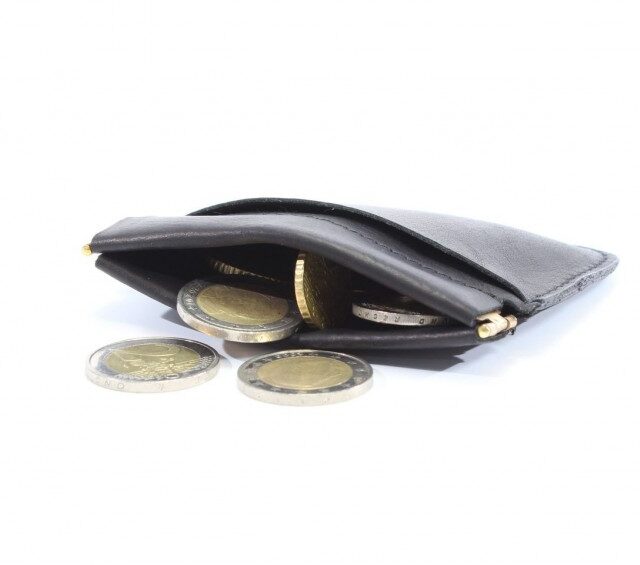 La Guêpe - Petite Maroquinerie - Porte-monnaie en cuir noir "Clap" - 431