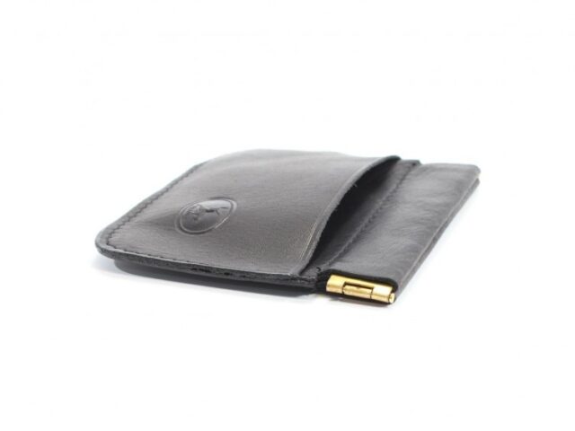 La Guêpe - Petite Maroquinerie - Porte-monnaie en cuir noir "Clap" - 431