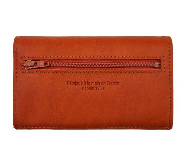 La Guêpe - Petite Maroquinerie - Porte monnaie en cuir orange - B27