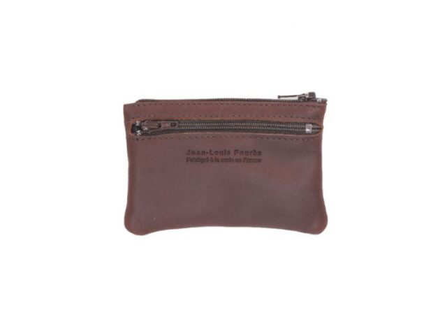 La Guêpe - Petite Maroquinerie - Porte monnaie et carte en cuir cognac - 9106