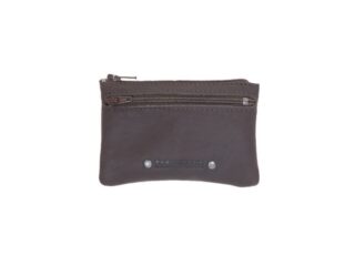 LAVOISIER Maroquinier - Porte monnaie et carte en cuir marron foncé – 9106