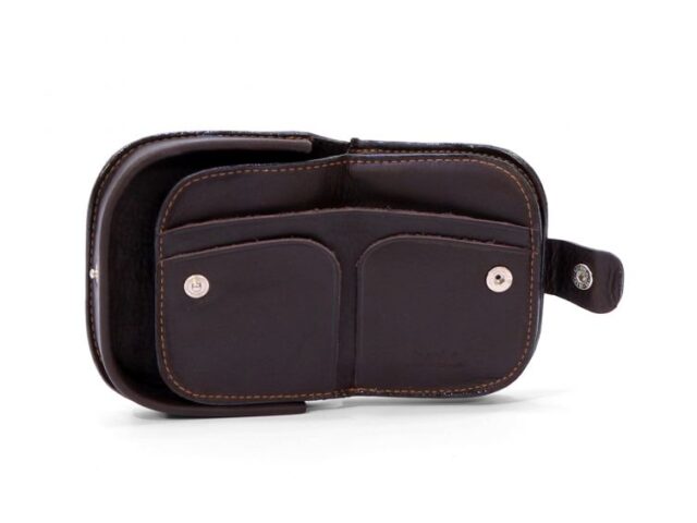 La Guêpe - Petite Maroquinerie - Porte-monnaie "fer à cheval" cuir marron - 702