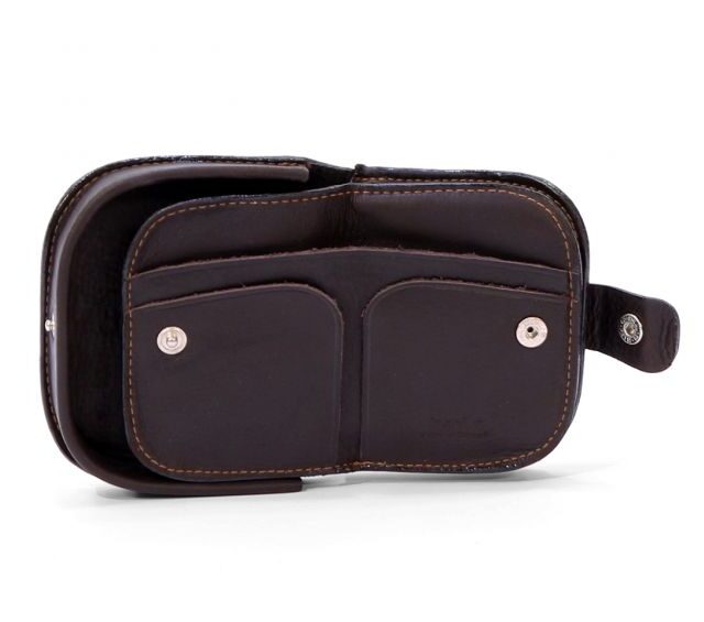 La Guêpe - Petite Maroquinerie - Porte-monnaie "fer à cheval" cuir marron - 702
