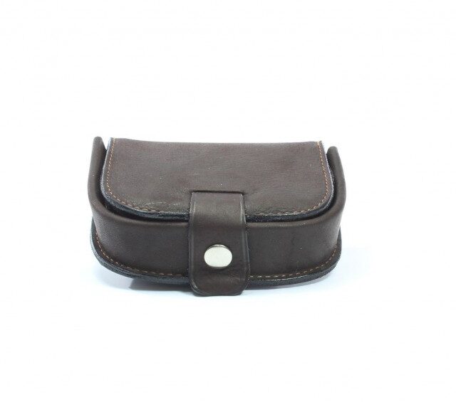 La Guêpe - Petite Maroquinerie - Porte-monnaie "fer à cheval" cuir marron - 702