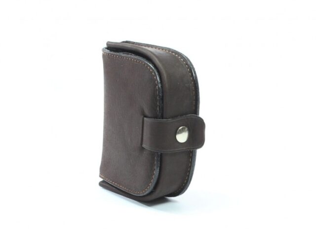 La Guêpe - Petite Maroquinerie - Porte-monnaie "fer à cheval" cuir marron - 702