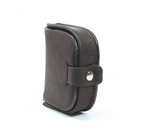 La Guêpe - Petite Maroquinerie - Porte-monnaie "fer à cheval" cuir marron - 702