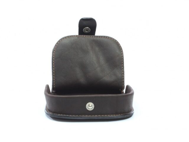 La Guêpe - Petite Maroquinerie - Porte-monnaie "fer à cheval" cuir marron - 702