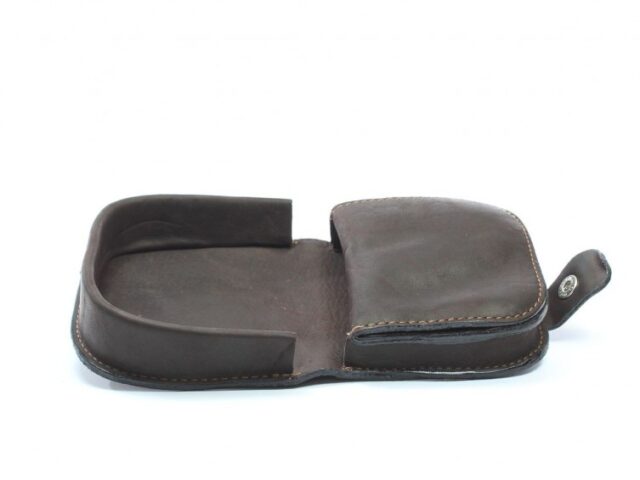 La Guêpe - Petite Maroquinerie - Porte-monnaie "fer à cheval" cuir marron - 702