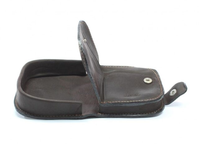 La Guêpe - Petite Maroquinerie - Porte-monnaie "fer à cheval" cuir marron - 702