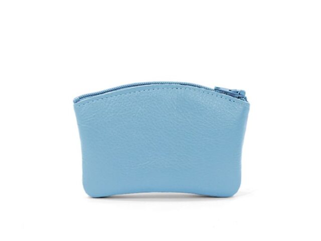 La Guêpe - Petite Maroquinerie - Porte-monnaie fermeture zippée en cuir azur - 204