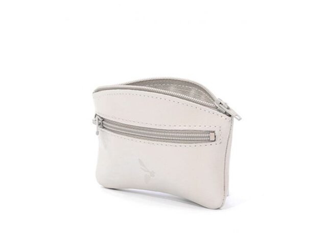 La Guêpe - Petite Maroquinerie - Porte-monnaie fermeture zippée en cuir beige - 204