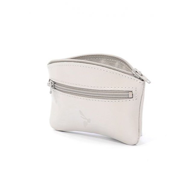 La Guêpe - Petite Maroquinerie - Porte-monnaie fermeture zippée en cuir beige - 204