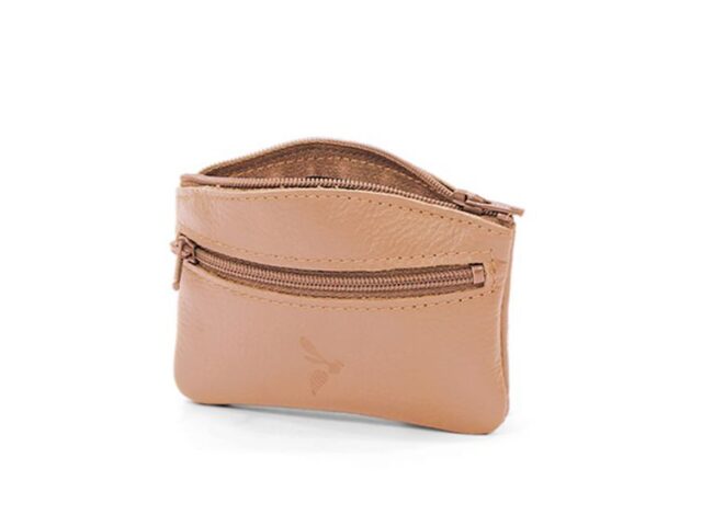 La Guêpe - Petite Maroquinerie - Porte-monnaie fermeture zippée en cuir caramel - 204