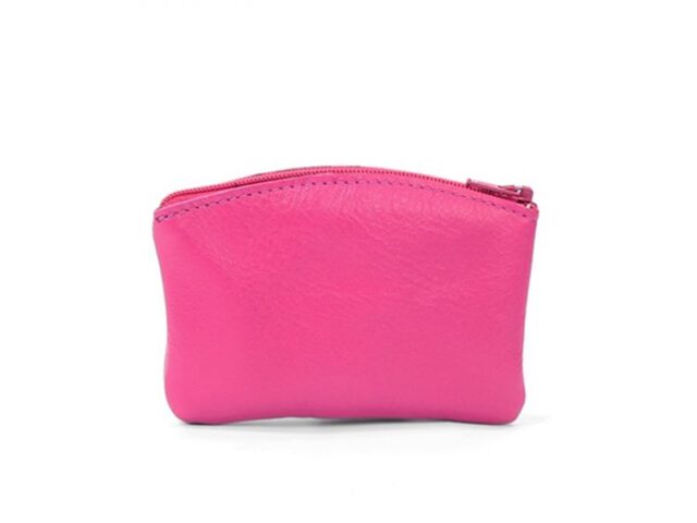 La Guêpe - Petite Maroquinerie - Porte-monnaie fermeture zippée en cuir fuchsia - 204