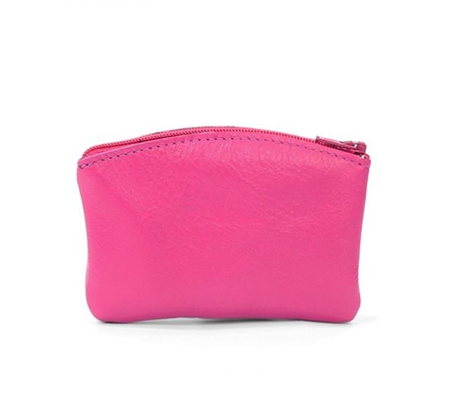 La Guêpe - Petite Maroquinerie - Porte-monnaie fermeture zippée en cuir fuchsia - 204